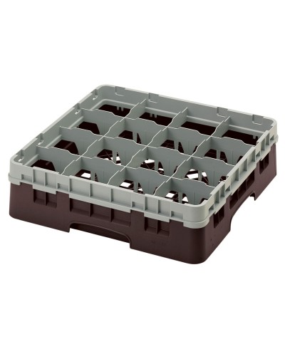 Cambro - 16S418-167 / Cesta de lavado (50 x 50 cm) para copas y vasos con 16 comp. 1 alt. - dia. máx. 10,9 cm alt. máx. 11,8 cm