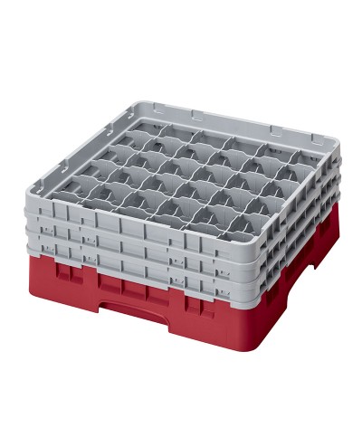 Cambro - 36S638-416 / Cesta de lavado (50 x 50 cm) copas y vasos con 36 comp. 3 alt. - dia. máx. 7,2 cm alt. máx. 17,6 cm