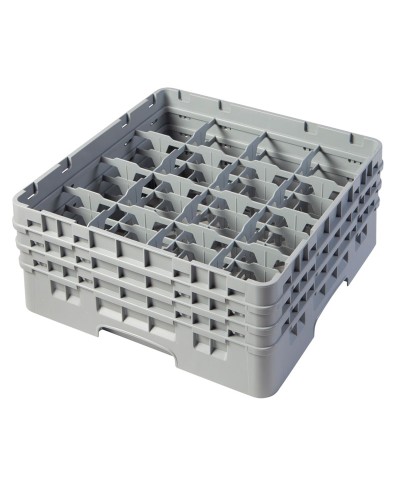 Cambro - 16S638-151 / Cesta de lavado (50 x 50 cm) para copas y vasos con 16 comp. 3 alt. - dia. máx. 10,9 cm alt. máx. 17,6 cm
