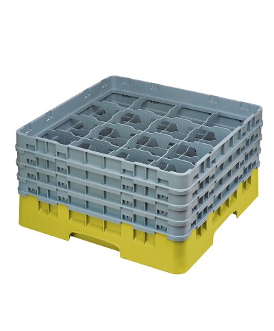 Cambro - 16S800-108 / Cesta de lavado (50 x 50 cm) para copas y vasos con 16 comp. 4 alt. - dia. máx. 10,9 cm alt. máx. 21,7 cm