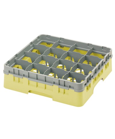 Cambro - 16S418-108 / Cesta de lavado (50 x 50 cm) para copas y vasos con 16 comp. 1 alt. - dia. máx. 10,9 cm alt. máx. 11,8 cm