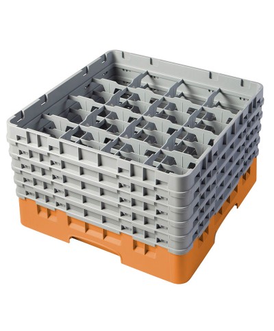 Cambro - 16S958-166 / Cesta de lavado (50 x 50 cm) para copas y vasos con 16 comp. 5 alt. - dia. máx. 10,9 cm alt. máx. 25,8 cm