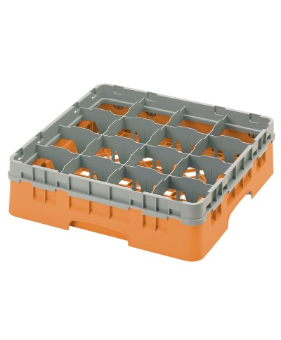Cambro - 16S418-166 / Cesta de lavado (50 x 50 cm) para copas y vasos con 16 comp. 1 alt. - dia. máx. 10,9 cm alt. máx. 11,8 cm