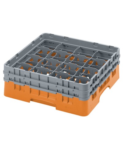 Cambro - 16S434-166 / Cesta de lavado (50 x 50 cm) para copas y vasos con 16 comp. 2 alt. - dia. máx. 10,9 cm alt. máx. 13,5 cm