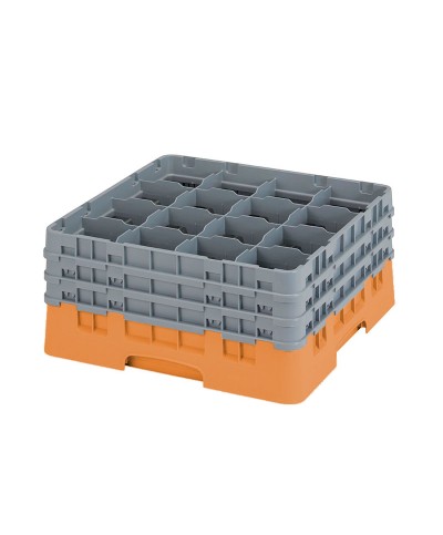 Cambro - 16S738-166 / Cesta de lavado (50 x 50 cm) para copas y vasos con 16 comp. 3 alt. - dia. máx. 10,9 cm alt. máx. 20 cm