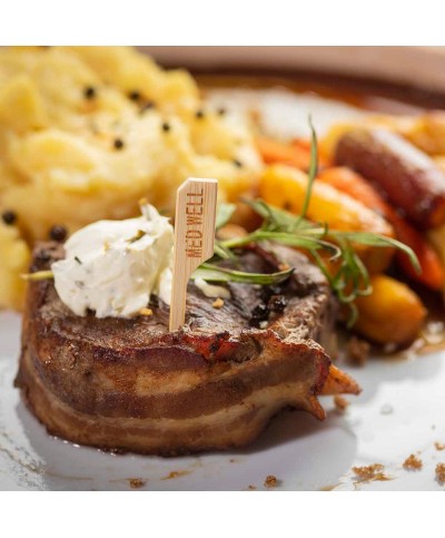 Palillo marcador de carne "Hecho" - 9 cm - paq. 100 Uds.