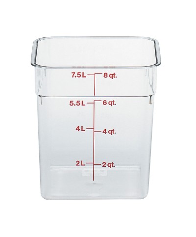 Cambro - 8SFSCW-135 / Recipiente cuadrado de policarbonato - (21,5 x 21,5 x 23 cm) - (7,6 litros)