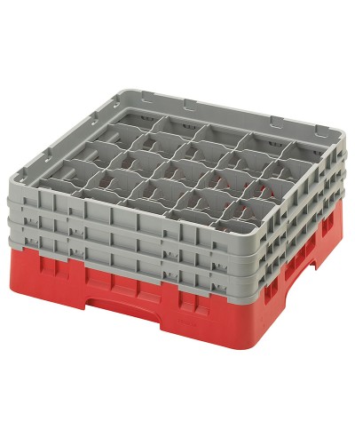 Cambro - 25S638-163 / Cesta de lavado (50 x 50 cm) copas y vasos con 25 comp. 3 alt. - dia. máx. 8,7 cm alt. máx. 17,6 cm