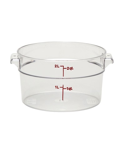 Cambro - RFSCW2-135 / Recipiente redondo de policarbonato - (20,8 cm de Ø) - (profundidad: 11,1 cm) - (1,9 litros)