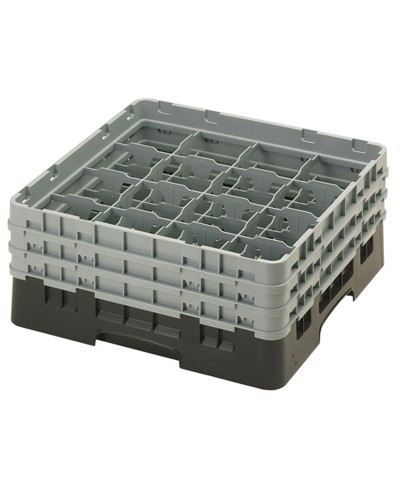 Cambro - 16S638-110 / Cesta de lavado (50 x 50 cm) para copas y vasos con 16 comp. 3 alt. - dia. máx. 10,9 cm alt. máx. 17,6 cm