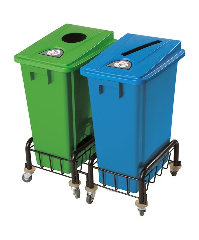 Probbax - PB-1014-BLU / Tapa plana para cartón y papel para cubos PB-100-GRY y PB-1090-GRY - 33 x 45,5 x 6,5 cm