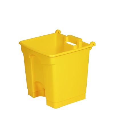 Probbax - SO-1230-YEL-BASE / Cubo de basura con pedal y con ruedas - 41 x 39,8 x 43,5 cm - 30 L