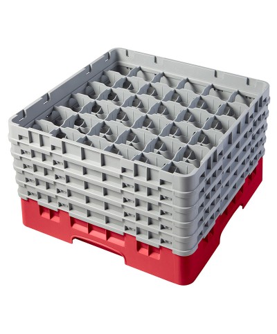 Cambro - 36S958-163 / Cesta de lavado (50 x 50 cm) copas y vasos con 36 comp. 5 alt. - dia. máx. 7,2 cm alt. máx. 25,8 cm