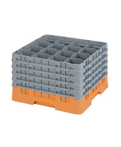 Cambro - 16S1058-166 / Cesta lavado (50 x 50 cm) para copas y vasos con 16 comp. 5 alt. - dia. máx. 10,9 cm alt. máx. 28,2 cm