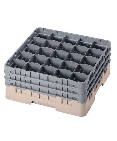 Cambro - 25S738-184 / Cesta de lavado (50 x 50 cm) copas y vasos con 25 comp. 3 alt. - dia. máx. 8,7 cm alt. máx. 20 cm