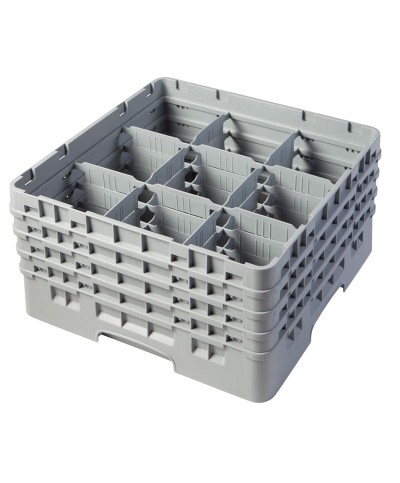 Cambro - 9S800-151 / Cesta de lavado (50 x 50 cm) para copas y vasos con 9 comp. 4 alt. - dia. máx. 14,8 cm alt. máx. 21,7 cm