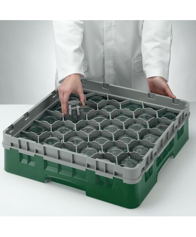 Cambro - 30S318-119 / Cesta de lavado (50 x 50 cm) copas y vasos con 30 comp. 1 alt. - dia. máx. 7,84 cm alt. máx. 9,4 cm
