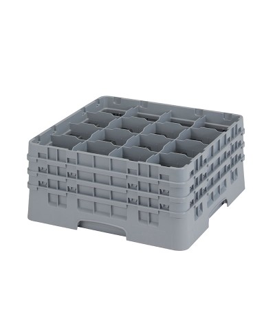 Cambro - 16S738-151 / Cesta de lavado (50 x 50 cm) para copas y vasos con 16 comp. 3 alt. - dia. máx. 10,9 cm alt. máx. 20 cm