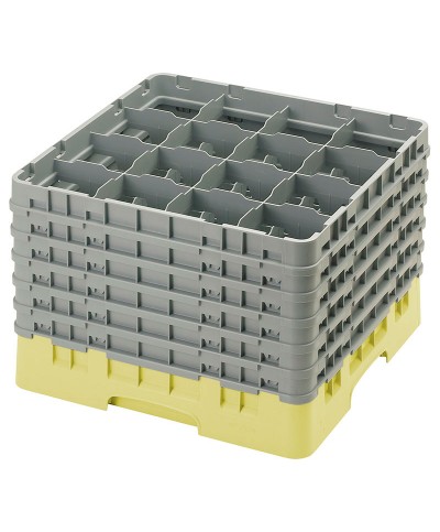 Cambro - 16S1214-108 / Cesta lavado (50 x 50 cm) para copas y vasos con 16 comp. 6 alt. - dia. máx. 10,9 cm alt. máx. 32,3 cm