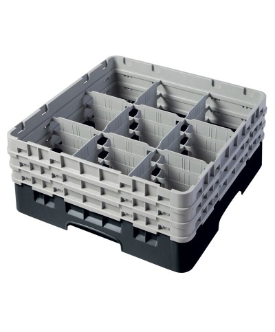 Cambro - 9S638-110 / Cesta de lavado (50 x 50 cm) para copas y vasos con 9 comp. 3 alt. - dia. máx. 14,8 cm alt. máx. 17,6 cm
