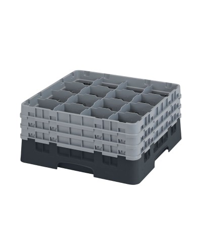 Cambro - 16S738-110 / Cesta de lavado (50 x 50 cm) para copas y vasos con 16 comp. 3 alt. - dia. máx. 10,9 cm alt. máx. 20 cm