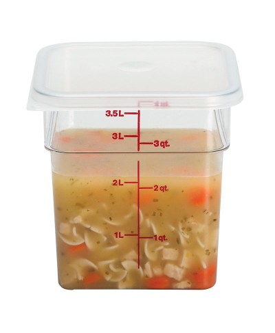 Cambro - 4SFSCW-135 / Recipiente cuadrado de policarbonato - (18,5 x 18,5 x 18,7 cm) - (3,8 litros)