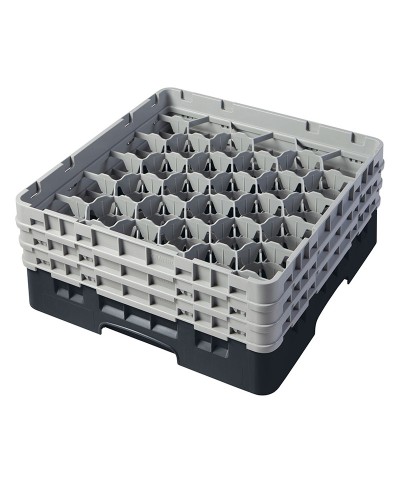 Cambro - 30S638-110 / Cesta de lavado (50 x 50 cm) copas y vasos con 30 comp. 3 alt. - dia. máx. 7,84 cm alt. máx. 17,6 cm