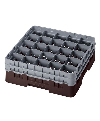 Cambro - 25S534-167 / Cesta de lavado (50 x 50 cm) copas y vasos con 25 comp. 2 alt. - dia. máx. 8,7 cm alt. máx. 14,9 cm