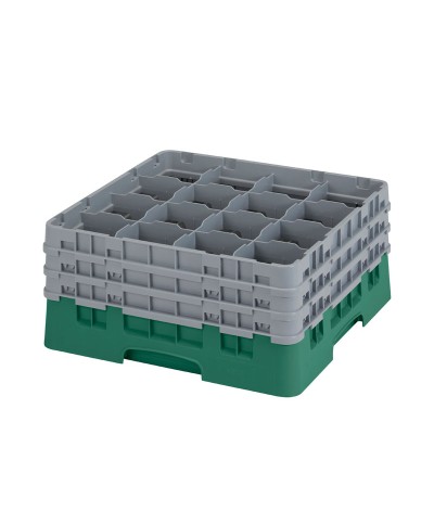 Cambro - 16S738-119 / Cesta de lavado (50 x 50 cm) para copas y vasos con 16 comp. 3 alt. - dia. máx. 10,9 cm alt. máx. 20 cm