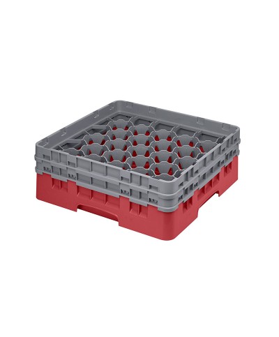 Cambro - 30S434-163 / Cesta de lavado (50 x 50 cm) copas y vasos con 30 comp. 2 alt. - dia. máx. 7,84 cm alt. máx. 13,5 cm