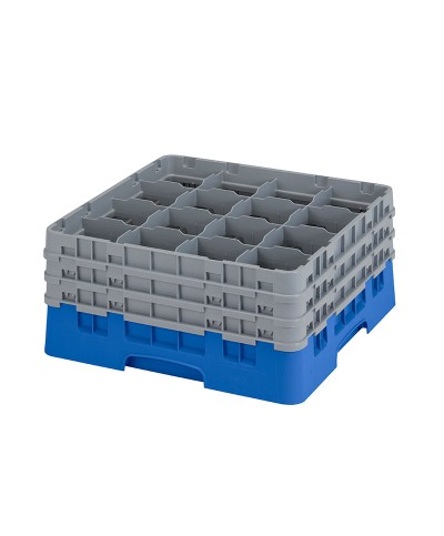 Cambro - 16S738-168 / Cesta de lavado (50 x 50 cm) para copas y vasos con 16 comp. 3 alt. - dia. máx. 10,9 cm alt. máx. 20 cm