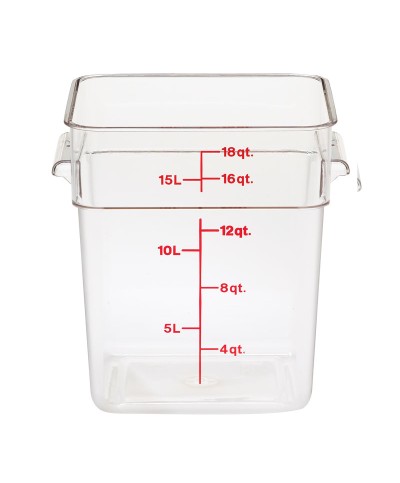 Cambro - 18SFSCW-135 / Recipiente cuadrado de policarbonato - (25,6 x 31 x 32 cm) - (17,2 litros)