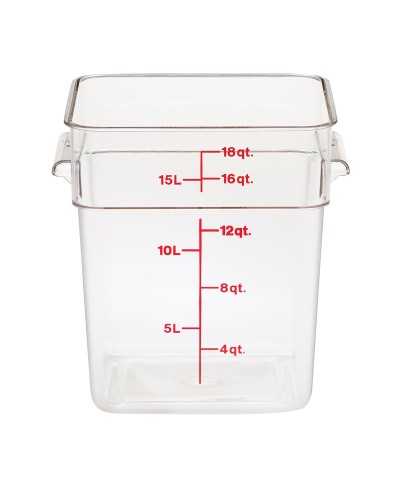 Cambro - 18SFSCW-135 / Recipiente cuadrado de policarbonato - (25,6 x 31 x 32 cm) - (17,2 litros)