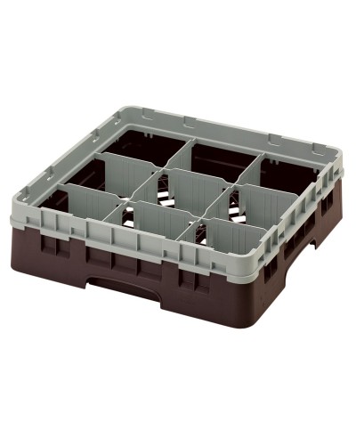 Cambro - 9S318-167 / Cesta de lavado de (50 x 50 cm) para copas y vasos con 9 comp. 1 alt. - dia. máx. 14,8 cm alt. máx. 9,4 cm
