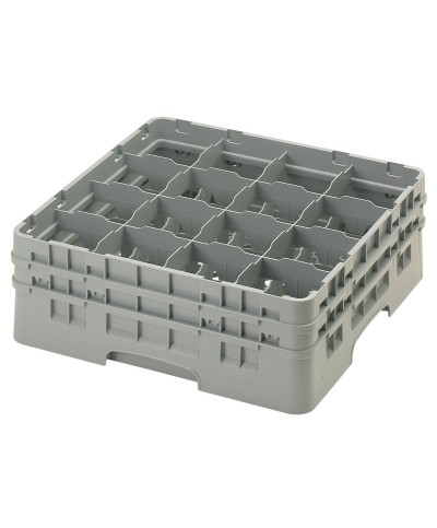 Cambro - 16S534-151 / Cesta de lavado (50 x 50 cm) para copas y vasos con 16 comp. 2 alt. - dia. máx. 10,9 cm alt. máx. 14,9 cm