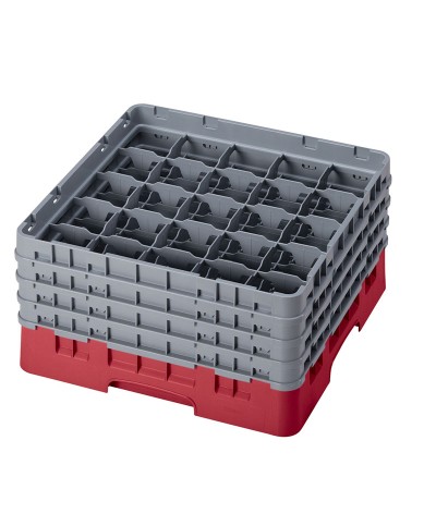 Cambro - 25S800-416 / Cesta de lavado (50 x 50 cm) copas y vasos con 25 comp. 4 alt. - dia. máx. 8,7 cm alt. máx. 21,7 cm
