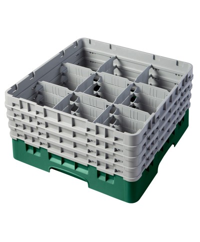Cambro - 9S800-119 / Cesta de lavado (50 x 50 cm) para copas y vasos con 9 comp. 4 alt. - dia. máx. 14,8 cm alt. máx. 21,7 cm