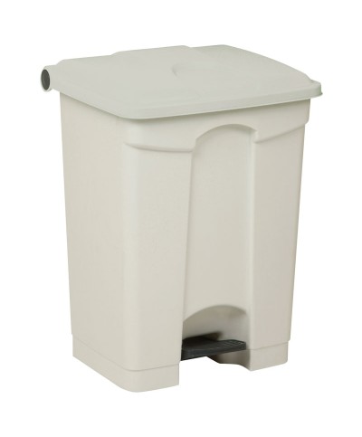 Probbax - SO-1270-WHT-BASE / Cubo de basura con pedal y con ruedas - 49,5 x 41,2 x 67,3 cm - 70 L