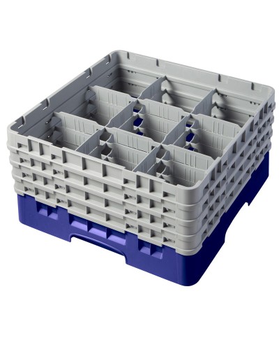 Cambro - 9S800-186 / Cesta de lavado (50 x 50 cm) para copas y vasos con 9 comp. 4 alt. - dia. máx. 14,8 cm alt. máx. 21,7 cm