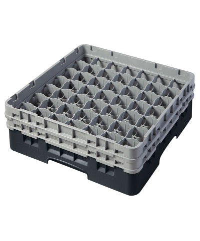 Cambro - 49S434-110 / Cesta de lavado (50 x 50 cm) copas y vasos con 49 comp. 2 alt. - dia. máx. 6 cm alt. máx. 13,5 cm