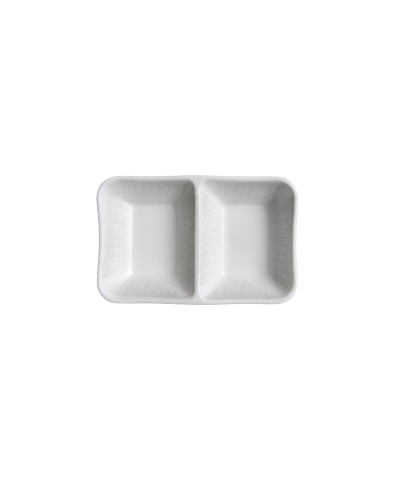 Adrier - SRCTB13083-BRU / Colección BRUMA - Cuenco rectangular 2 compartimentos - 13 x 8 cm x 2,5 cm alto