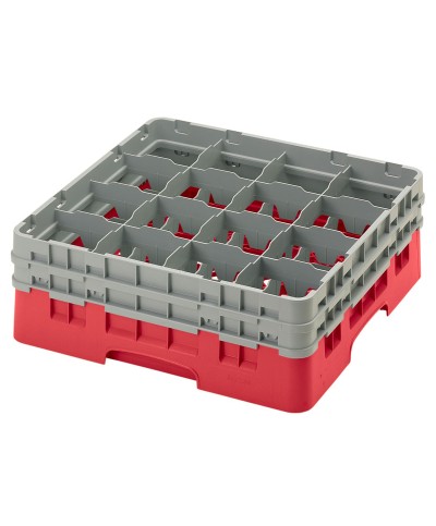 Cambro - 16S534-163 / Cesta de lavado (50 x 50 cm) para copas y vasos con 16 comp. 2 alt. - dia. máx. 10,9 cm alt. máx. 14,9 cm