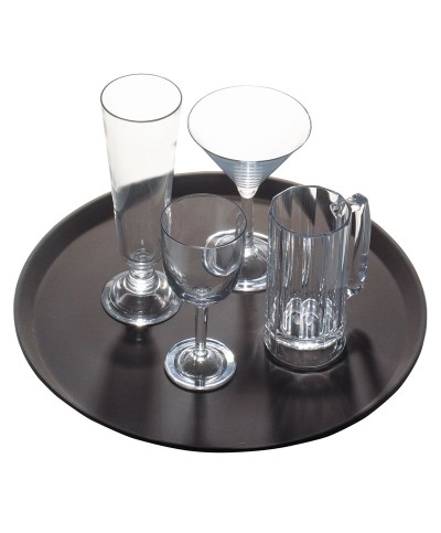 Bandeja redonda de superficie antideslizante - perfil alto 23 cm Ø