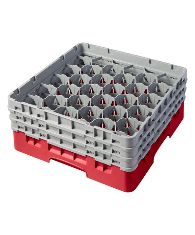 Cambro - 30S638-163 / Cesta de lavado (50 x 50 cm) copas y vasos con 30 comp. 3 alt. - dia. máx. 7,84 cm alt. máx. 17,6 cm