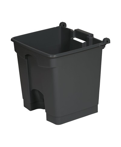 Probbax - SO-1230-GRY-BASE / Cubo de basura con pedal y con ruedas - 41 x 39,8 x 43,5 cm - 30 L