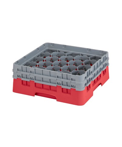 Cambro - 20S434-163 / Cesta de lavado (50 x 50 cm) para copas y vasos con 20 comp. 2 alt. - dia. máx. 9,84 cm alt. máx. 13,5 cm