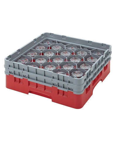 Cambro - 20S434-163 / Cesta de lavado (50 x 50 cm) para copas y vasos con 20 comp. 2 alt. - dia. máx. 9,84 cm alt. máx. 13,5 cm