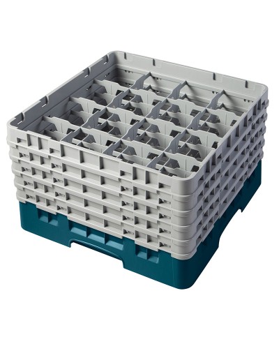 Cambro - 16S958-414 / Cesta de lavado (50 x 50 cm) para copas y vasos con 16 comp. 5 alt. - dia. máx. 10,9 cm alt. máx. 25,8 cm
