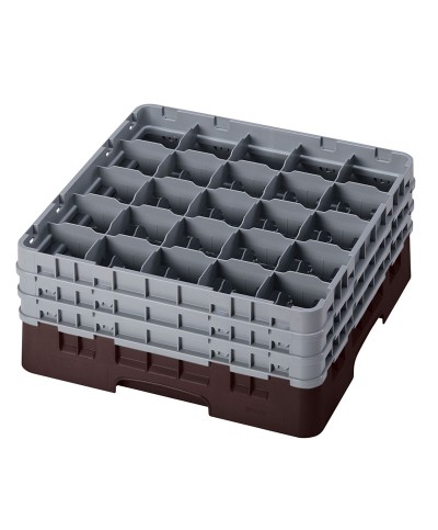 Cambro - 25S738-167 / Cesta de lavado (50 x 50 cm) copas y vasos con 25 comp. 3 alt. - dia. máx. 8,7 cm alt. máx. 20 cm