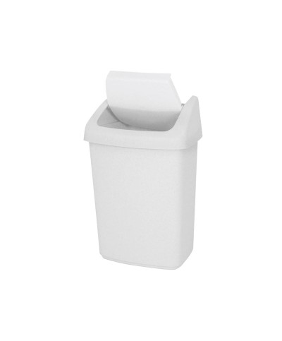 Probbax - ST-0210-WHT / Papelera con tapa basculante - 25 x 19 x 38,5 cm - 10 L